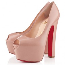 Décolleté Christian Louboutin Shameless 160mm con punta aperta, colore nude