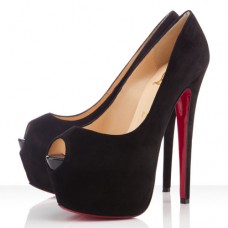 Décolleté Christian Louboutin Highness 160mm con punta aperta, nere Décolleté Christian Louboutin Highness 160mm con punta aperta, nere