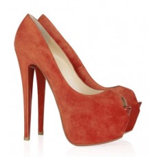 Décolleté Christian Louboutin Highness 160mm con punta aperta, colore arancione