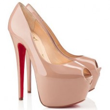 Décolleté Christian Louboutin Highness 160mm con punta aperta, colore nude