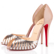 Décolleté Christian Louboutin Corpus 120mm con punta aperta, beige Décolleté Christian Louboutin Corpus 120mm con punta aperta, beige