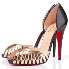 Décolleté Christian Louboutin Corpus 120mm con punta aperta, nere Décolleté Christian Louboutin Corpus 120mm con punta aperta, nere