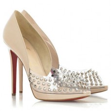 Décolleté Christian Louboutin Engin 120mm con punta aperta, colore nude Décolleté Christian Louboutin Engin 120mm con punta aperta, colore nude