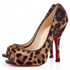 Décolleté Christian Louboutin Maryl 120mm con punta aperta e stampa leopardata