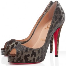 Décolleté Christian Louboutin Very Privé 120mm con punta aperta, colore oro