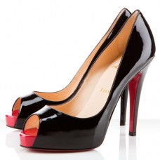 Décolleté Christian Louboutin Very Privé 120mm con punta aperta, nere Décolleté Christian Louboutin Very Privé 120mm con punta aperta, nere