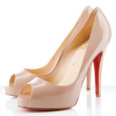 Décolleté Christian Louboutin Very Prive 120mm con punta aperta, colore nude