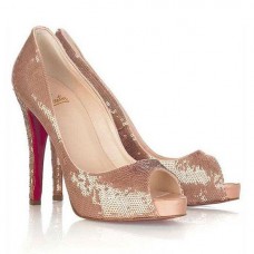Décolleté Christian Louboutin Very Privé 120mm con punta aperta, colore marrone