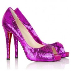 Décolleté Christian Louboutin Very Privé 120mm con punta aperta, colore Parme