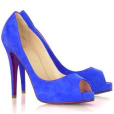 Décolleté Christian Louboutin Very Privé 120mm con punta aperta, blu