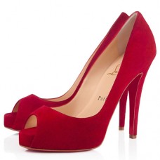 Décolleté Christian Louboutin Very Privé 120mm con punta aperta, rosse