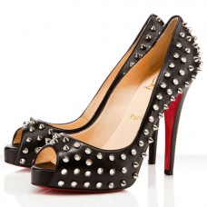 Décolleté Christian Louboutin Very Privé 120mm con punta aperta, nere