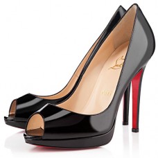 Décolleté Christian Louboutin Yolanda Spikes 120mm con punta aperta, nere