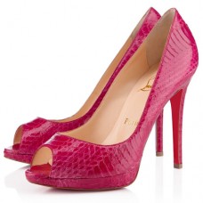 Décolleté Christian Louboutin Yolanda Spikes 120mm con punta aperta, colore rosa