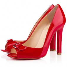 Décolleté Christian Louboutin Openbelt 100mm con punta aperta, rosse Décolleté Christian Louboutin Openbelt 100mm con punta aperta, rosse