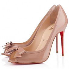 Décolleté Christian Louboutin Milady 100mm con punta aperta, colore nude