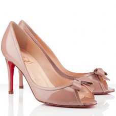 Décolleté Christian Louboutin Milady 80mm con punta aperta, colore nude