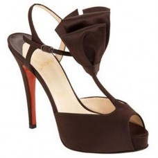 Christian Louboutin Ernesta T-strap 100mm Special Occasion Marrone