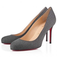 Décolleté Christian Louboutin Fifi 80mm grigio chiaro