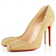 Décolleté Christian Louboutin Fifi Strass 100mm gialle
