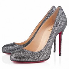 Décolleté Christian Louboutin Fifi Strass 100mm grigie