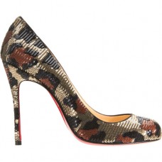 Décolleté Christian Louboutin Fifi 100mm con stampa leopardata