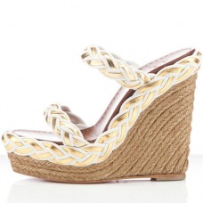 Zeppe Christian Louboutin Cadena Tresse 140mm bianche