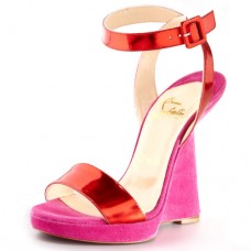 Sandali con zeppa Christian Louboutin Djaldos Spechio Colorblock rosa Sandali con zeppa Christian Louboutin Djaldos Spechio Colorblock rosa
