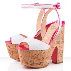 Zeppe Christian Louboutin Super Dombasle 140mm bianche