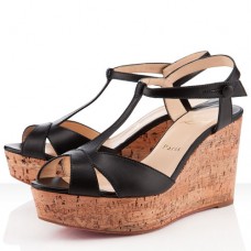 Zeppe Christian Louboutin Marina Liege 100mm nere