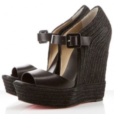 Christian Louboutin Praia Espadrille 140mm Wedges Black Christian Louboutin Praia Espadrille 140mm Wedges Black