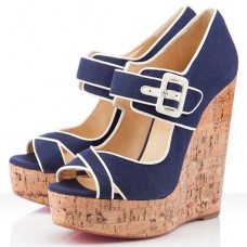 Zeppe Christian Louboutin Melides da 140 mm, colore blu navy
