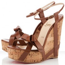 Zeppe Christian Louboutin Miss Cristo 140 mm marroni