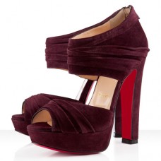 Stivaletti Christian Louboutin Applique 140mm color prugna Stivaletti Christian Louboutin Applique 140mm color prugna