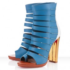 Stivaletti Christian Louboutin Decoupata 120mm blu