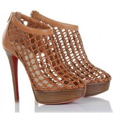 Stivaletti Christian Louboutin Coussin 140 mm marroni