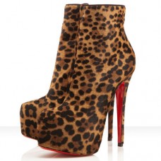 Stivaletti Christian Louboutin Daf Booty 160mm con stampa leopardata