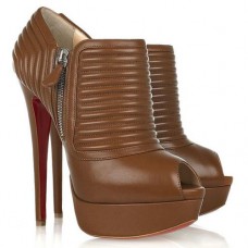 Stivaletti Christian Louboutin Futura 140mm marroni