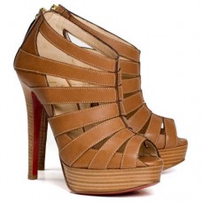 Stivaletti Christian Louboutin Pique Cire 140mm marroni