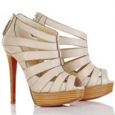 Stivaletti Christian Louboutin Pique Cire 140mm Beige