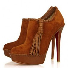 Stivaletti Christian Louboutin SulTaupee 140mm marroni