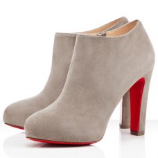 Stivaletti Christian Louboutin Vicky Booty 120mm grigi