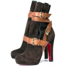 Stivaletti Christian Louboutin Guerriere 120mm color cioccolato