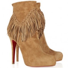 Stivaletti Christian Louboutin Rom 120mm color cammello