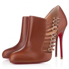 Stivaletti Christian Louboutin Safety da 100 mm, marroni