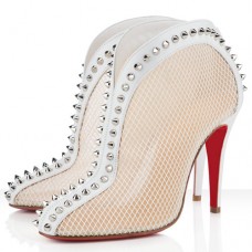 Stivaletti Christian Louboutin Bourriche 100mm bianchi