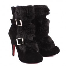 Stivaletti Christian Louboutin Toundra in pelliccia, 120 mm, neri Stivaletti Christian Louboutin Toundra in pelliccia, 120 mm, neri