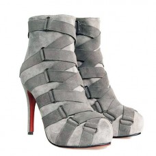 Stivaletti Christian Louboutin Nitoinimoi Bandage 120mm grigi