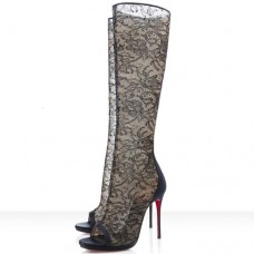 Stivali Christian Louboutin Alta Dentelle 120mm neri