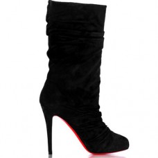 Stivali Christian Louboutin Velours Scrunch 100mm neri Stivali Christian Louboutin Velours Scrunch 100mm neri